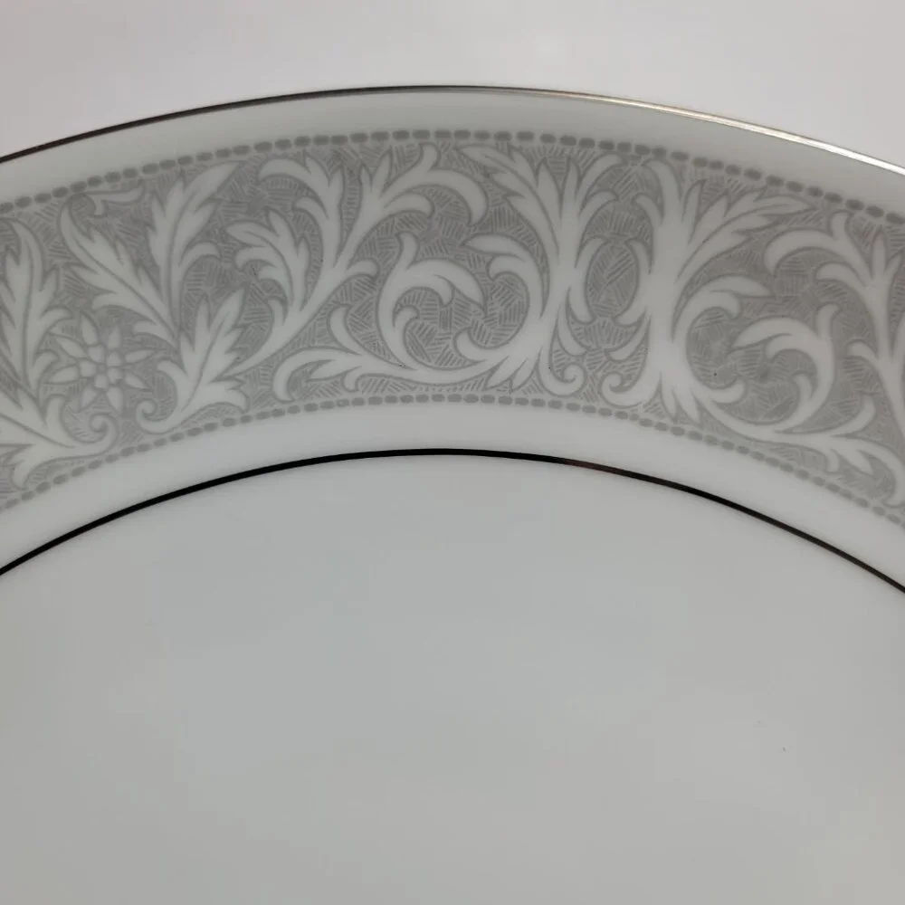 Imperial China Whitney Chop Plate White Gray Band Leaf Scrolls W. Dalton